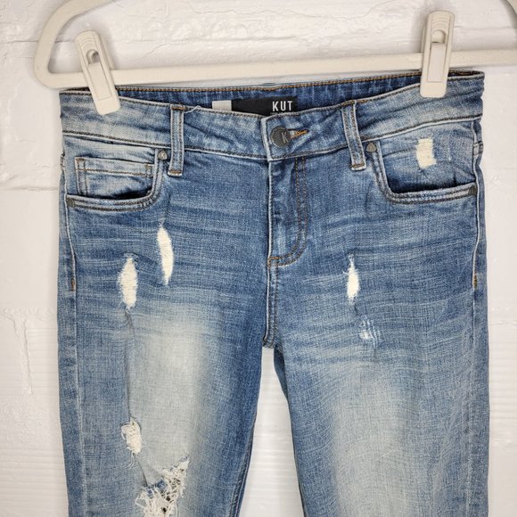 Kut From The Kloth Women's Size 4 Jeans Catherine Boyfriend Distressed - Picture 3 of 8